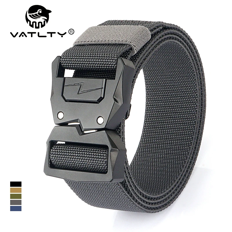 

VATLTY 110cm Elastic Belt for Men Zinc Alloy Quick Release Buckle Outdoor Casual Belt Stretch Work Belt Tactical Male Girdle