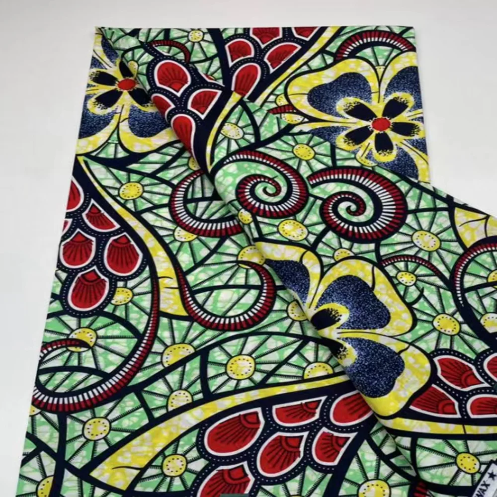 2023 Good Quality African Origianl Real Wax Fabric Print Batik Pagne Tissu Soft 100Cotton Material Greeen Color For Sew 6yards 
2023 Good Quality African Origianl Real Wax Fabric Print Batik Pagne Tissu Soft 100Cotton Material Greeen Color For Sew 6yards
