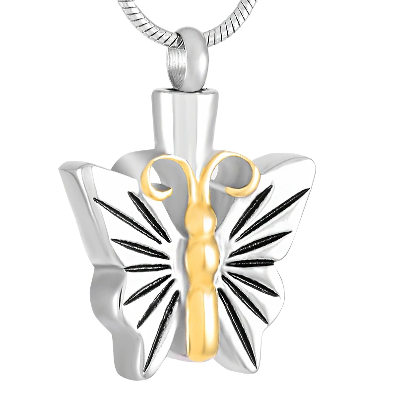 

Butterfly Cremation Pendant Stainless Steel Urn Necklaces For Human/Pet Ashes Beautiful Memorial Keepsake Customize Jewelry