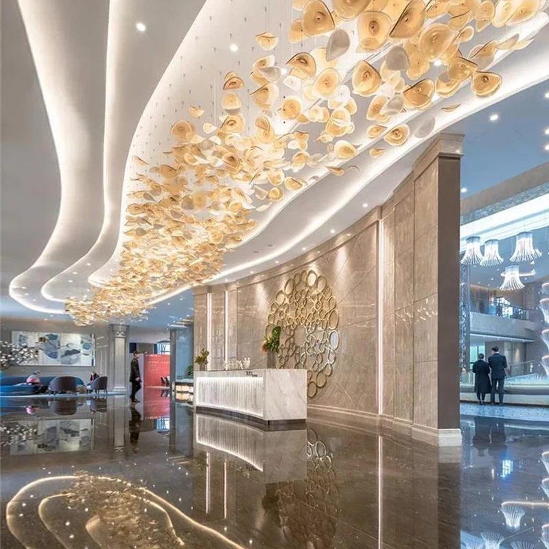 Customized sales department sand table lotus chandelier Large hotel lobby banquet hall shaped glass petal decorative lamps
Customized sales department sand table lotus chandelier Large hotel lobby banquet hall shaped glass petal decorative lamps