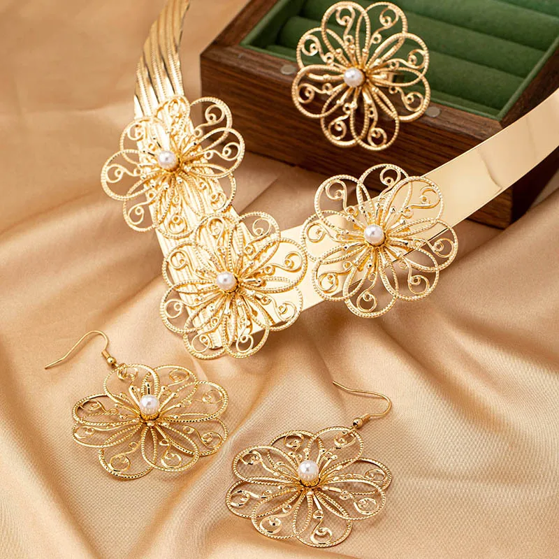 Hollow Flower Collar Necklace Elegant Earring Set Women Girls Gifts Fashion Jewelry Hot Sale Party Gift New Style 4 Mallzona Sf468fefaa3ee41d885aec86e730a1871F Hollow Flower Collar Necklace Elegant Earring Set Women Girls Gifts Fashion Jewelry Hot Sale Party Gift New Style Mallzona