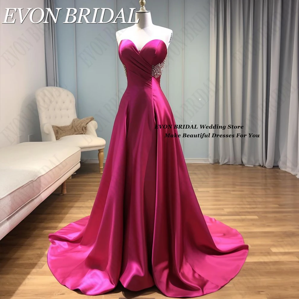 EVON BRIDAL Strapless Prom Party Dresses Fuschia A-Line Satin Formal Evening Gowns Sexy Backless Corset vestidos de fiesta 2024
EVON BRIDAL Strapless Prom Party Dresses Fuschia A-Line Satin Formal Evening Gowns Sexy Backless Corset vestidos de fiesta 2024