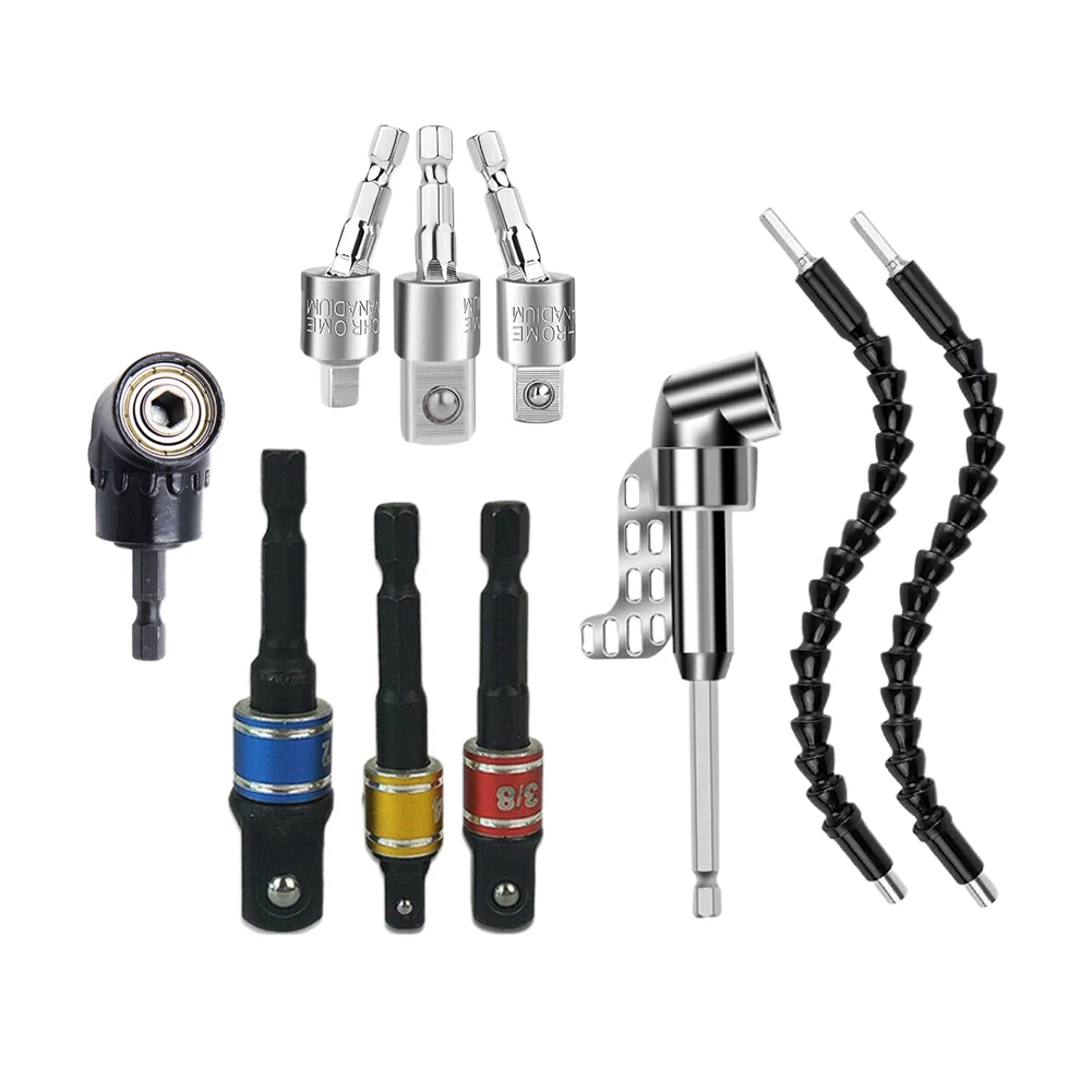 10Pcs Screwdriver 105° Right Angle Adapter Drill Bit Flexible Bar Extension Rod Set Steel Socket Wrench Repairing Manual Tool
10Pcs Screwdriver 105° Right Angle Adapter Drill Bit Flexible Bar Extension Rod Set Steel Socket Wrench Repairing Manual Tool