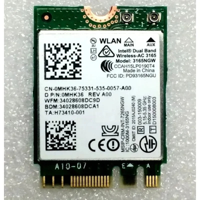 Новинка для Intel Dual Band Wireless-AC 3165 3165NGW WIFI Bluetooth4.0 NGFF карта 802.11AC 433 Мбит/с для DELL 14-5457 5457
Новинка для Intel Dual Band Wireless-AC 3165 3165NGW WIFI Bluetooth4.0 NGFF карта 802.11AC 433 Мбит/с для DELL 14-5457 5457