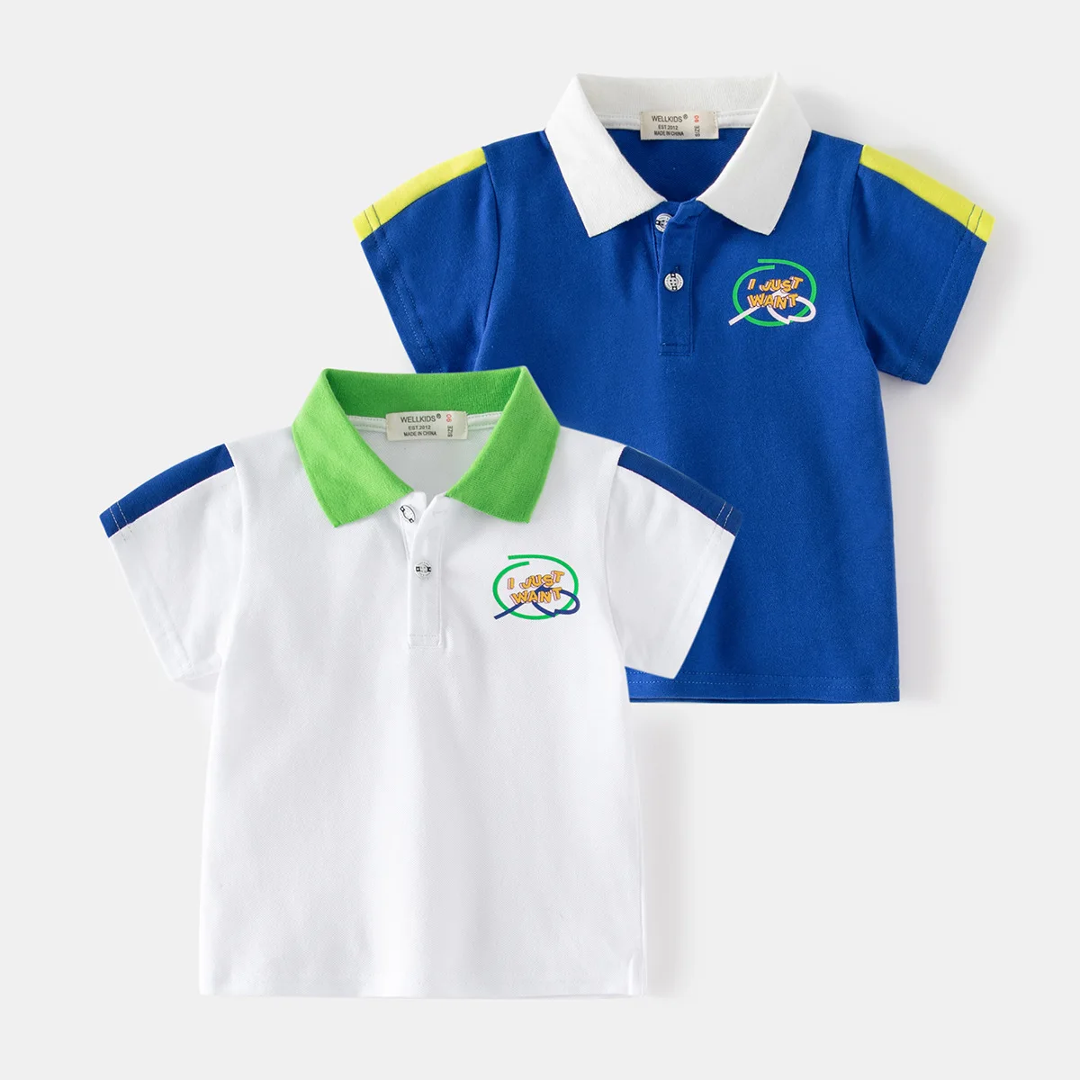 

Boys Polo T-shirts Cotton Blend Summer Toddler Kids Tops Tees Children's Clothes