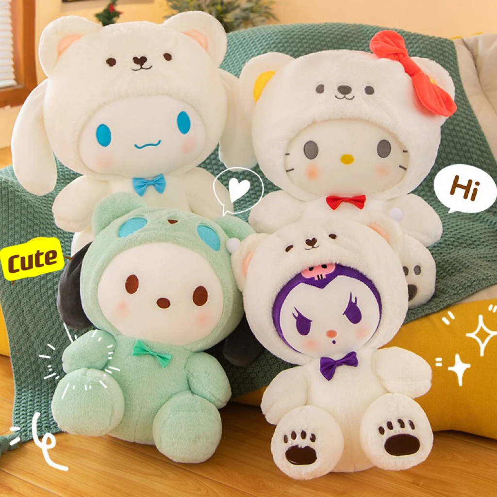 Hello Kitty Transformed Into White Bear Cute Sanrio Stuffed Toy Doll Sent Gift Home Decoration Friends
Hello Kitty Transformed Into White Bear Cute Sanrio Stuffed Toy Doll Sent Gift Home Decoration Friends