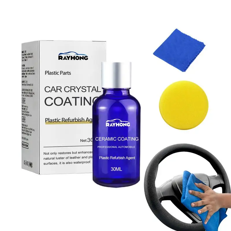 

Trim Coating For Cars 30ml Refreshing Vehicle Restorer With Sponge And Wipe Prevents Drying & Aging Rubber Restorer