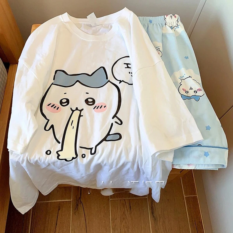 Милая Аниме Пижама Miniso Chiikawa, милая мультяшная одежда, шорты с коротким рукавом, милая Домашняя одежда, подарки для девочек
Милая Аниме Пижама Miniso Chiikawa, милая мультяшная одежда, шорты с коротким рукавом, милая Домашняя одежда, подарки для девочек