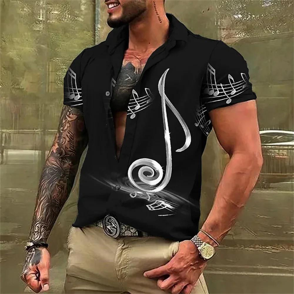 2023 new short -sleeved music shirt lapel button printing seal Hawaiian shirt fashion social casual men's clothing top
2023 new short -sleeved music shirt lapel button printing seal Hawaiian shirt fashion social casual men's clothing top