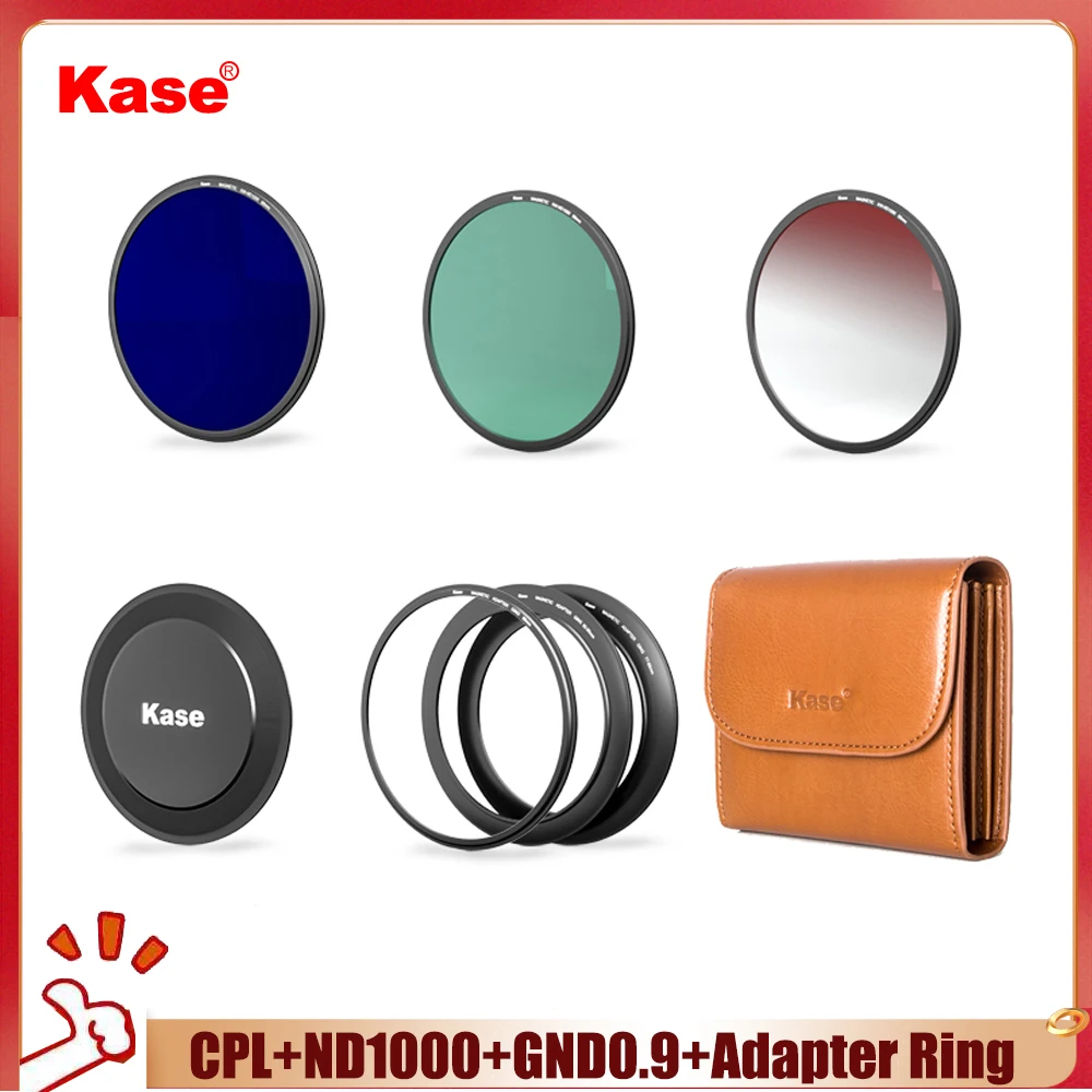 

Kase Magnetic Circular Filter Kits CPL Polarizer ND Neutral Density Filter GND Gradient Filter 95mm for Canon Sony Camera Lens