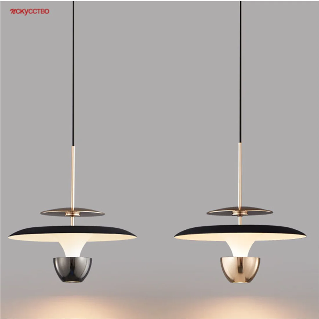 

Postmodern Designer Ufo Metal Led Chandeliers Lighting For Kitchen Dining Table Villa Loft Cafe Bar Art Suspension Lamp Fixtures