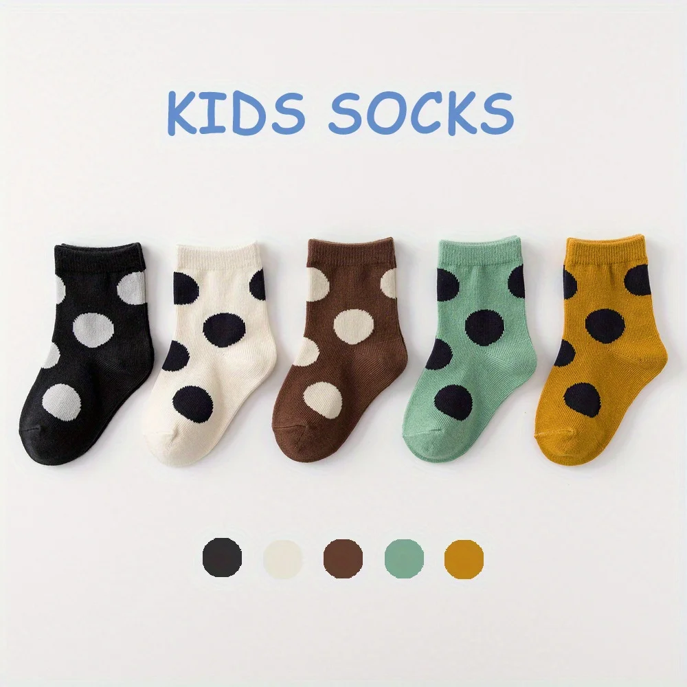 5 Pairs of Children's Mid Tube Cotton Socks with Cute Dot Pattern Knitted Breathable, Soft and Comfortable Round Neck Socks
5 Pairs of Children's Mid Tube Cotton Socks with Cute Dot Pattern Knitted Breathable, Soft and Comfortable Round Neck Socks