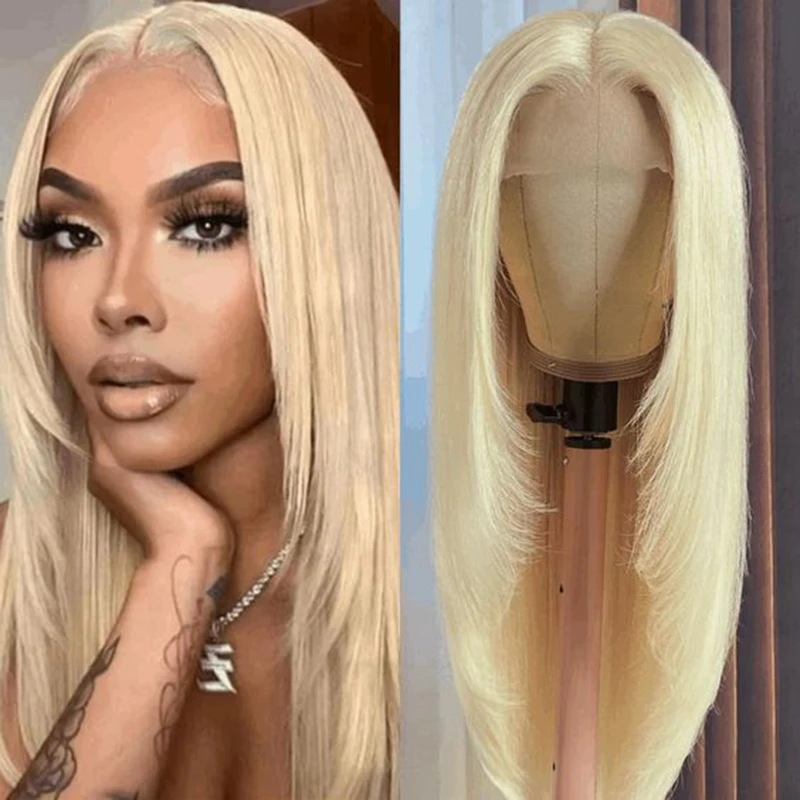 

Layered Cut Wig 613 Blonde 13x4 Synthetic Lace Front Wig For Women Straight Glueless Pre Plucked Hairline Cosplay Party Fiber