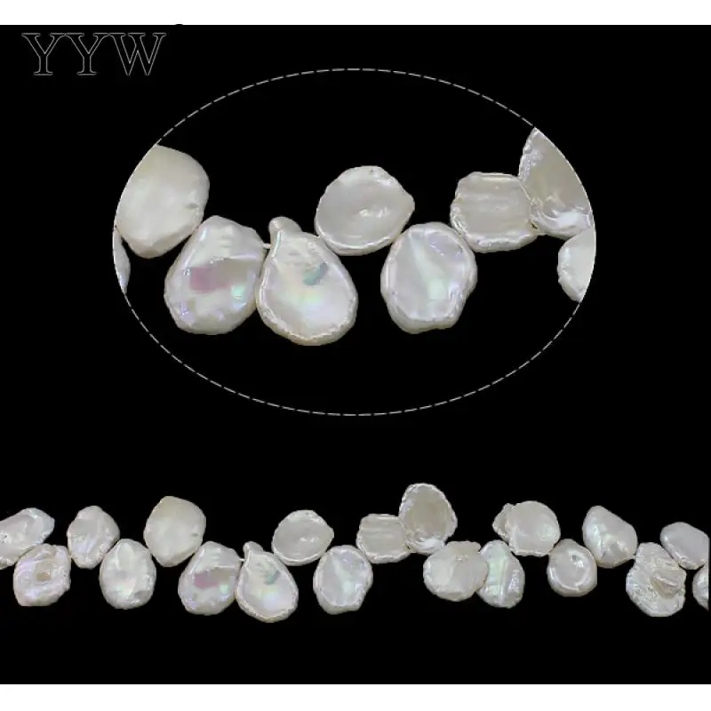 

Keshi Cultured Freshwater Pearl Beads Natural Top Drilled White Grade AAA 8-12mm 0.8mm Approx 15.3 Inch Jewelry DIY Accessories