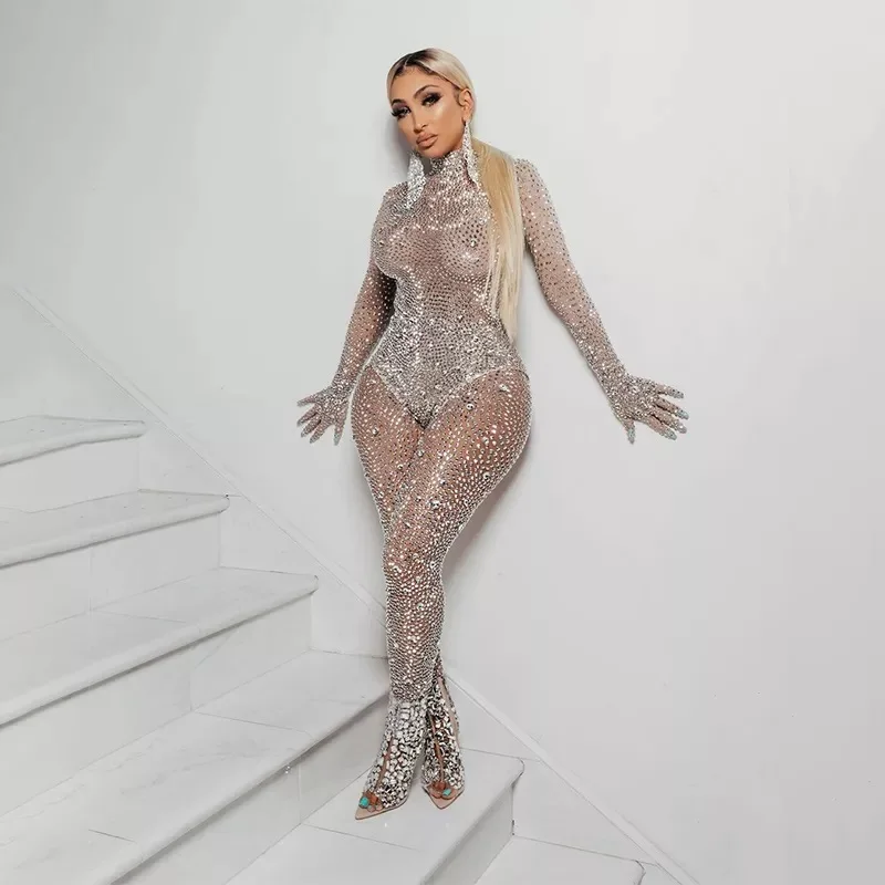 Sparkly Silver Rhinestones Leotard Women Birthday Nightclub Party Outfit Sexy Dance Bodysuit Performance Show Stage Wear
Sparkly Silver Rhinestones Leotard Women Birthday Nightclub Party Outfit Sexy Dance Bodysuit Performance Show Stage Wear