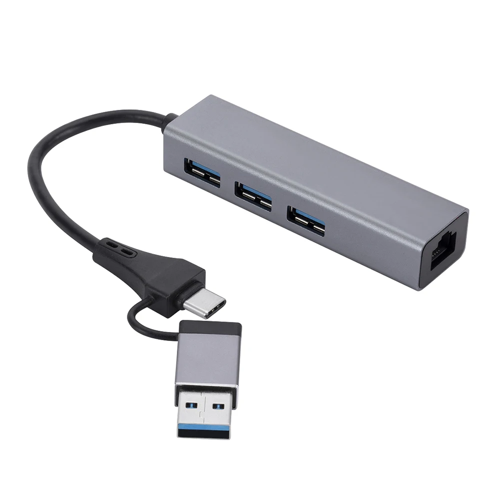 USB C to RJ45 Hub Ethernet Adapter Aluminium Alloy USB3.0 to Gigabit Network Card Hub Support 10/100/1000Mbps Network Access
USB C to RJ45 Hub Ethernet Adapter Aluminium Alloy USB3.0 to Gigabit Network Card Hub Support 10/100/1000Mbps Network Access