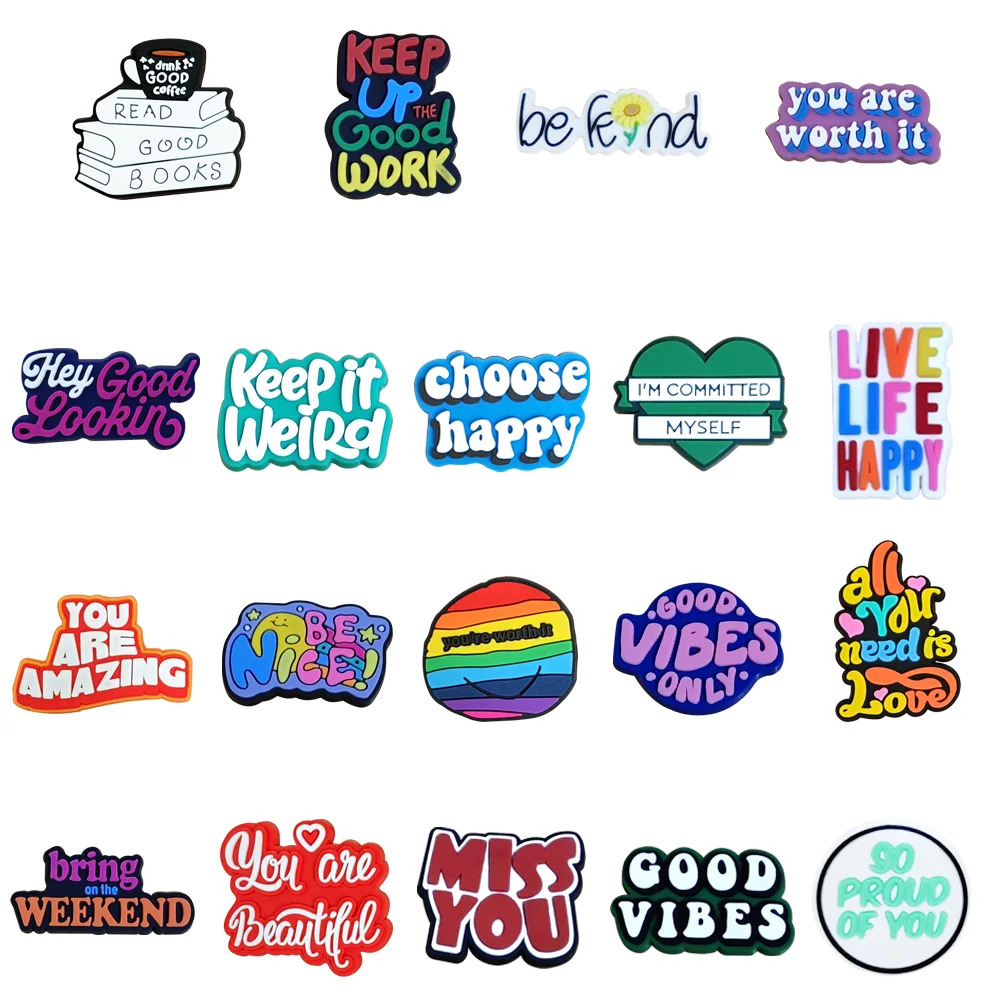 20Pcs/Set Inspirational Phrases Series Shoe Charms Cartoon PVC Shoe Decoration For Shoe Buckle Gift Shoe Accessories
20Pcs/Set Inspirational Phrases Series Shoe Charms Cartoon PVC Shoe Decoration For Shoe Buckle Gift Shoe Accessories