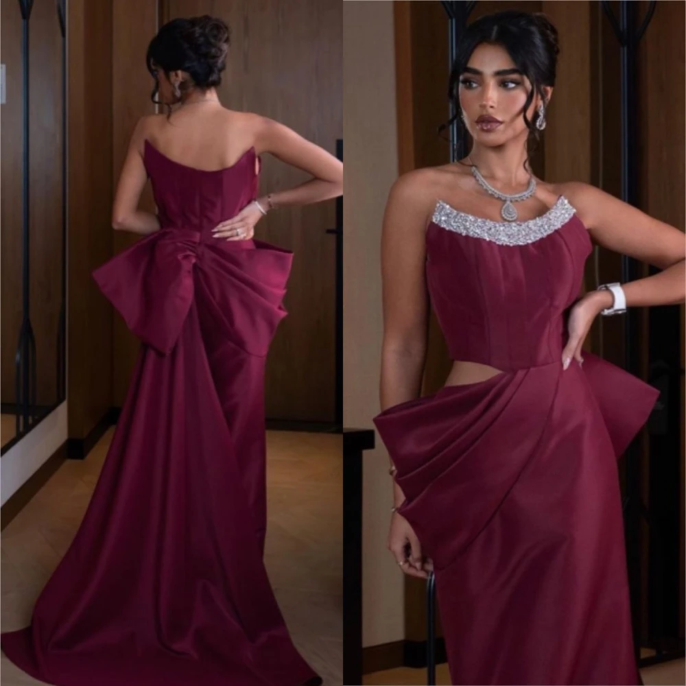 Exquisite Elegant Strapless Sheath Cocktail Dresses Paillette / Sequins Bows Shirred Floor length Charmeuse Evening Dresses
Exquisite Elegant Strapless Sheath Cocktail Dresses Paillette / Sequins Bows Shirred Floor length Charmeuse Evening Dresses