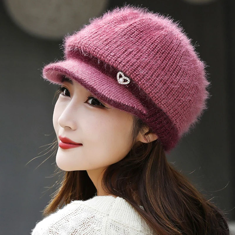 Women Winter Ear Protection Baseball Caps Keep Warm Solid Color Visor Hats Knitted Hat Soft Thickened Short Brim Elegant
Women Winter Ear Protection Baseball Caps Keep Warm Solid Color Visor Hats Knitted Hat Soft Thickened Short Brim Elegant