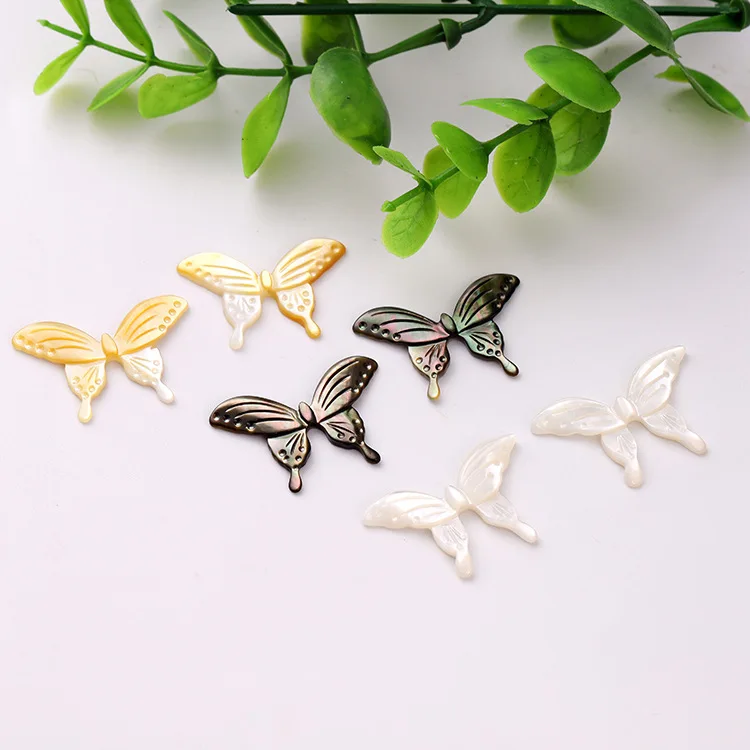 

20*30mm carved butterfly white mother of pearl shell DIY accessories materials multi-color optional