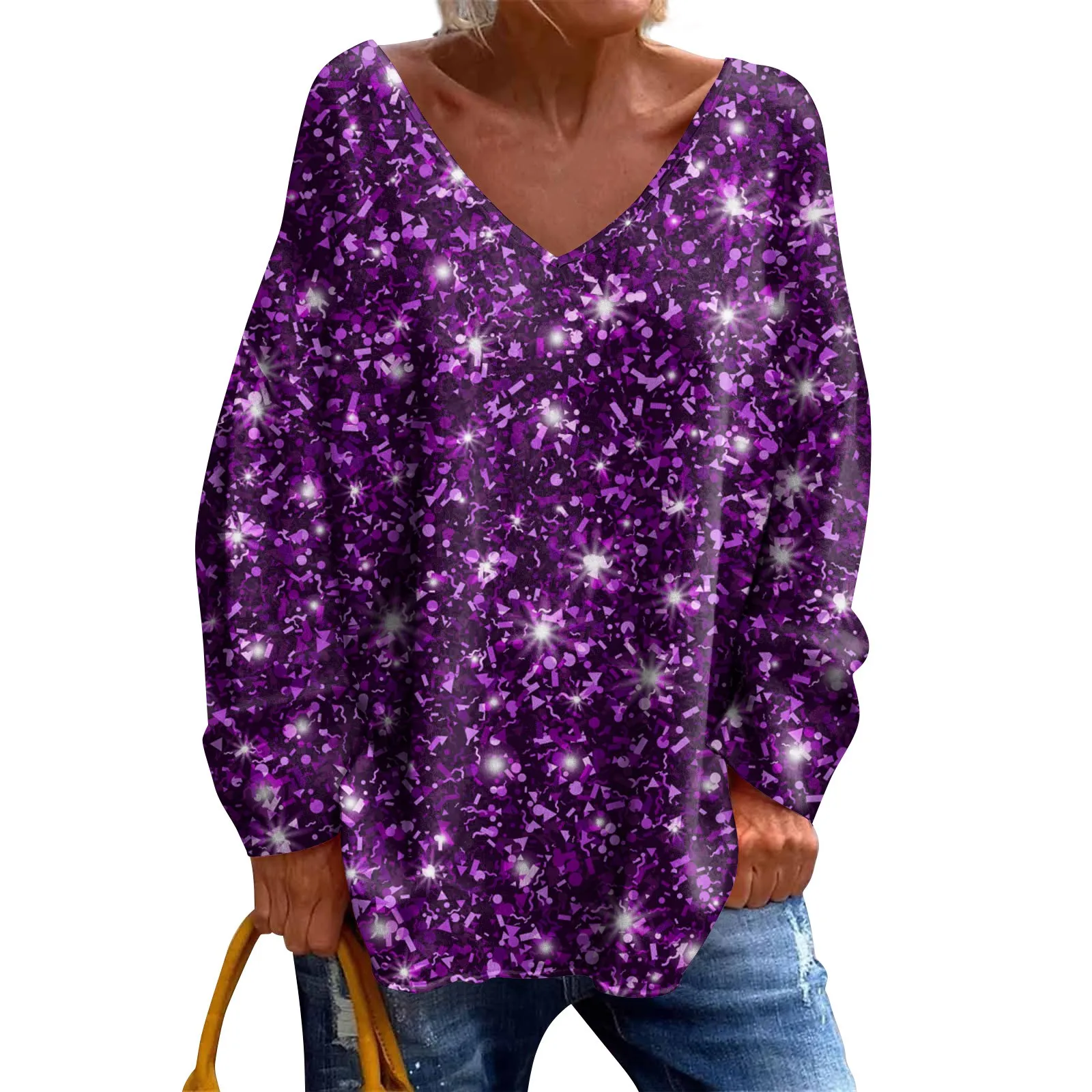 Women'S Carnival Print V-Neck Loose Long Sleeve T-Shirt Women'S Long Sleeve Top Women'S Cropped Y2k Tops Cute Tank Top Luxury
Women'S Carnival Print V-Neck Loose Long Sleeve T-Shirt Women'S Long Sleeve Top Women'S Cropped Y2k Tops Cute Tank Top Luxury