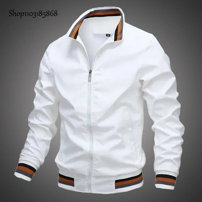 

Bomber Jackets Men Outerwear Stand Collar Spring Casual Men's Coats Rib Sleeve Fitness Clothing Male Preppy Style M-4XL XSX-B10
