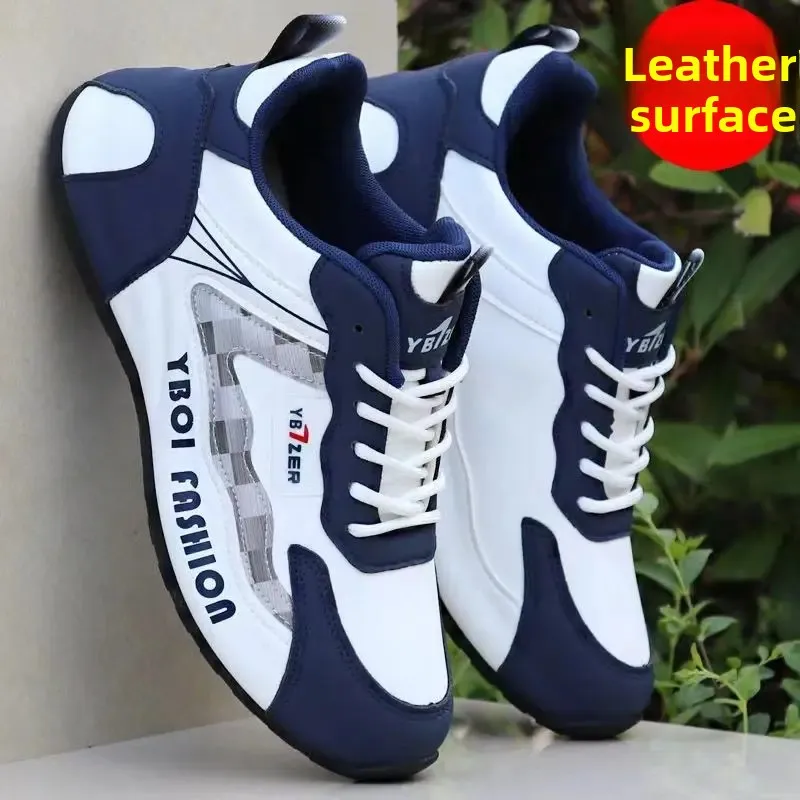Men's Casual Running Shoes Soft Bottom Leather Surface Waterproof Autumn Winter New Style Dad Sports Sneakers Rubber Sole Men's Casual Running Shoes Soft Bottom Leather Surface Waterproof Autumn Winter New Style Dad Sports Sneakers Rubber Sole