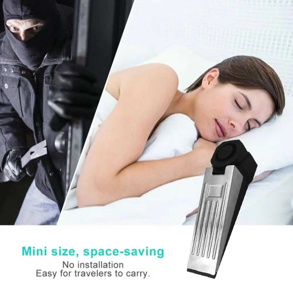 Wireless Door Stop Alarm Stainless Steel Sensor Wedge-shaped Alarm Anti-theft Portable Alarm Travel Stop Hotel Door G2B3
Wireless Door Stop Alarm Stainless Steel Sensor Wedge-shaped Alarm Anti-theft Portable Alarm Travel Stop Hotel Door G2B3