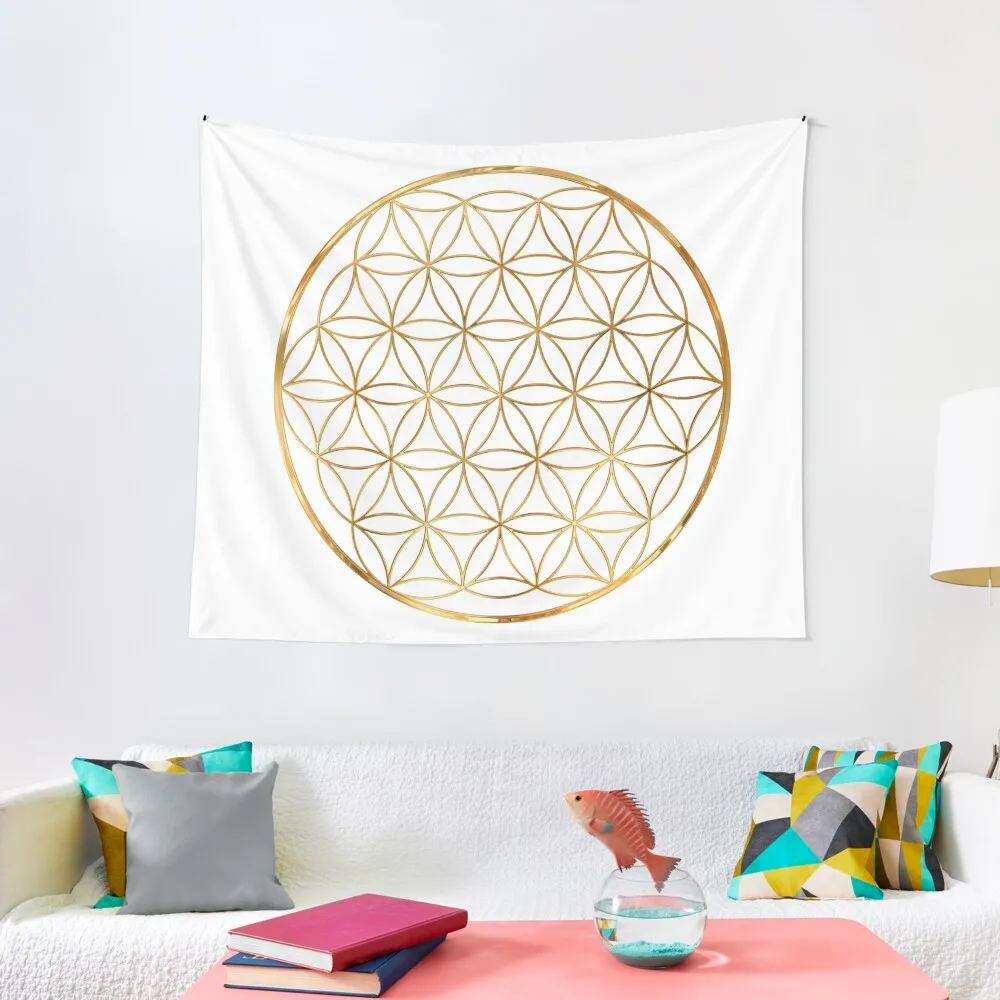 

Flower of Life, sacred circle geometry Tapestry Bedroom aesthetic home decor wall mural