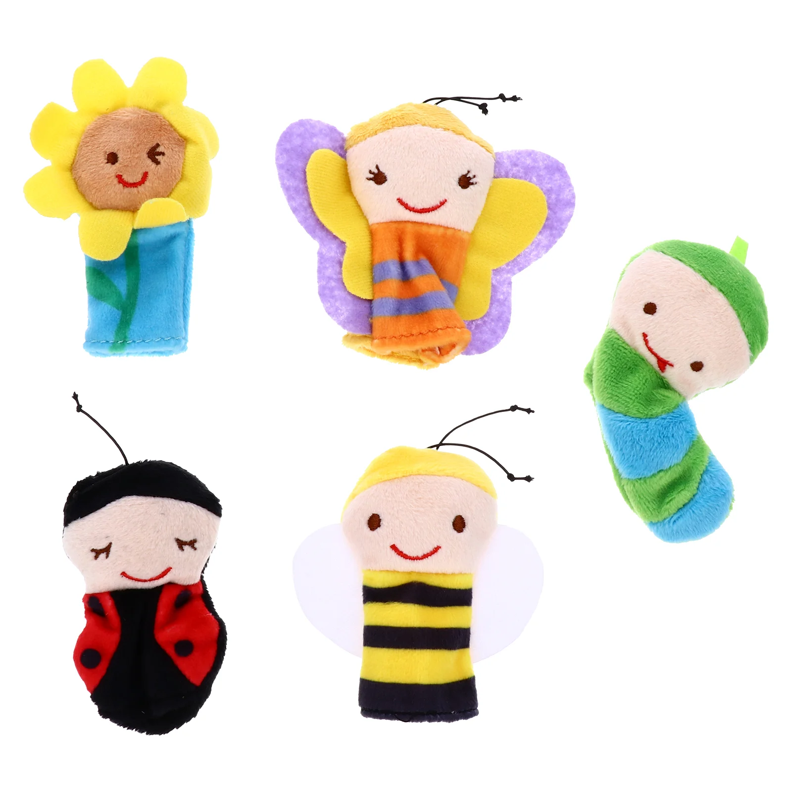 

5PCS Insects Finger Puppets Plush Animals Figure Finger Hand Puppet Parent- child Interaction Party Favor Gift for Toddler 8cm