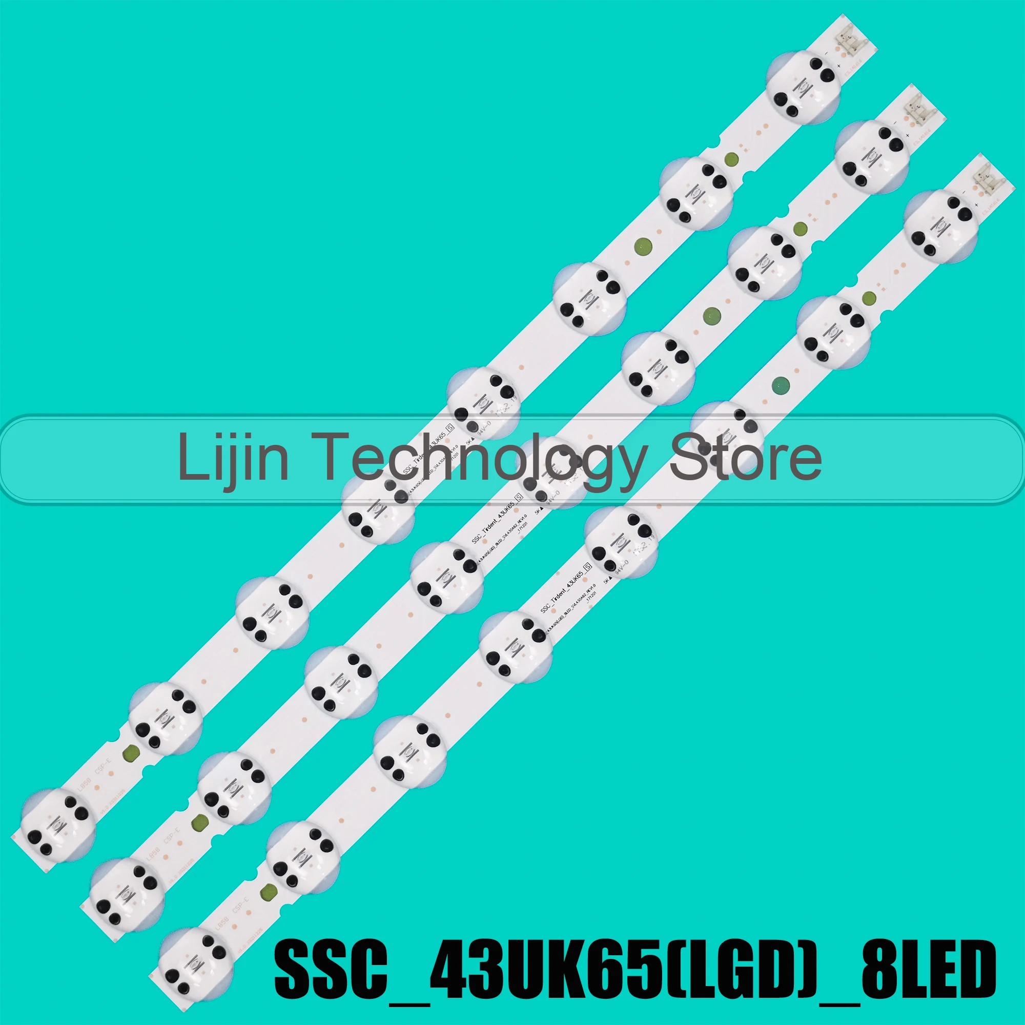 3 шт. светодиодная лента для SSC_43UK65(LGD)_8LED_SVL430A62_REV1.0 43UK6950PLA 43UK6950PLB 43UK6500PLA 43UK6500PLB 43UK6750 43UK6520
3 шт. светодиодная лента для SSC_43UK65(LGD)_8LED_SVL430A62_REV1.0 43UK6950PLA 43UK6950PLB 43UK6500PLA 43UK6500PLB 43UK6750 43UK6520