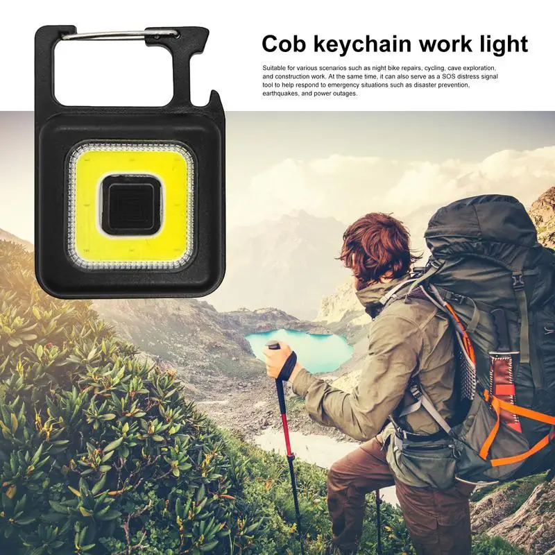 

Small Flashlights Key Chains Portable Cold White Work Lights Pocket Light Keychains Outdoor Camping Corkscrews Glowing Accessory