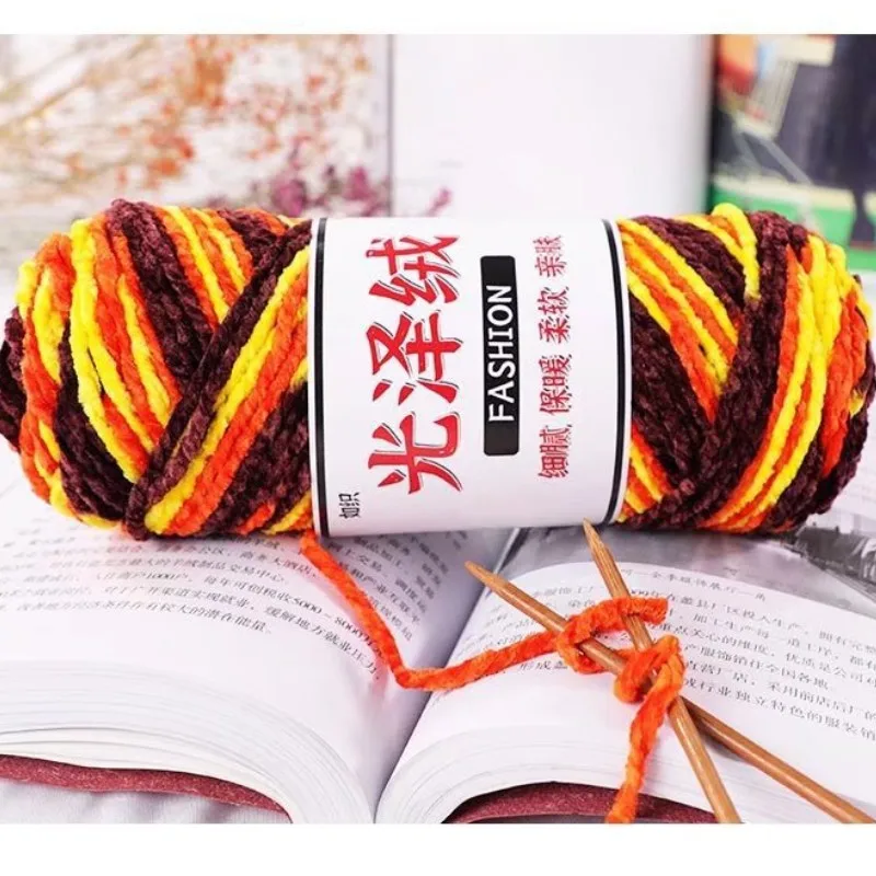 200g/pc Segment Dyed Chenille Wool Gloss Wool Yarn Fancy Golden Velvet Colorful Yarn For Winter Handmade Crochet Scarf Carpet
200g/pc Segment Dyed Chenille Wool Gloss Wool Yarn Fancy Golden Velvet Colorful Yarn For Winter Handmade Crochet Scarf Carpet