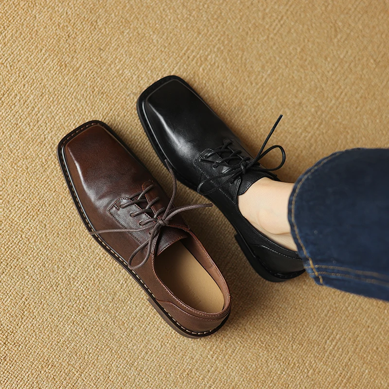 2024 new spring Women pumps natural leather 22-24.5cm cowhide+pigskin full leather square toe lace up loafers women shoes
2024 new spring Women pumps natural leather 22-24.5cm cowhide+pigskin full leather square toe lace up loafers women shoes