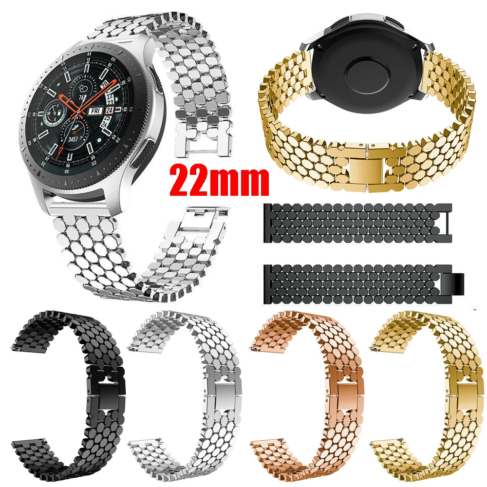 

22mm Strap For Samsung Galaxy Watch 3 45 46mm Gear S3 Frontier Stainless Steel Band For Huawei Watch 4 3 GT3 GT2e GT2 Watchband