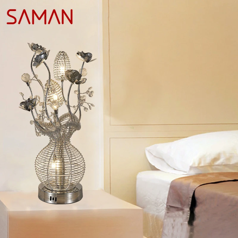 SAMAN Nordic Modern Table Lamp Fashionable Art Iiving Room Bedroom LED Originality Aluminum Wire Desk Light 
SAMAN Nordic Modern Table Lamp Fashionable Art Iiving Room Bedroom LED Originality Aluminum Wire Desk Light