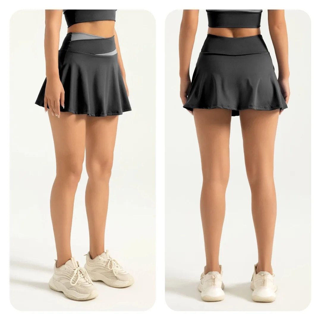 MIML Nude Feel Sports Mini Skirt Anti-Light Splice Fake Two-Piece Running Fitness Short Skirt for Women 2026 New 27 Sf4a11fd187c548109e5596a963a3d434f