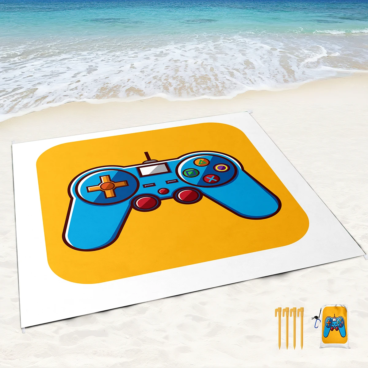 Sand Proof Beach Blanket Cartoon Game Machine Portable Beach Blanket with Corner Pocket and Mesh Bag for Beach,Travel,Camping
Sand Proof Beach Blanket Cartoon Game Machine Portable Beach Blanket with Corner Pocket and Mesh Bag for Beach,Travel,Camping
