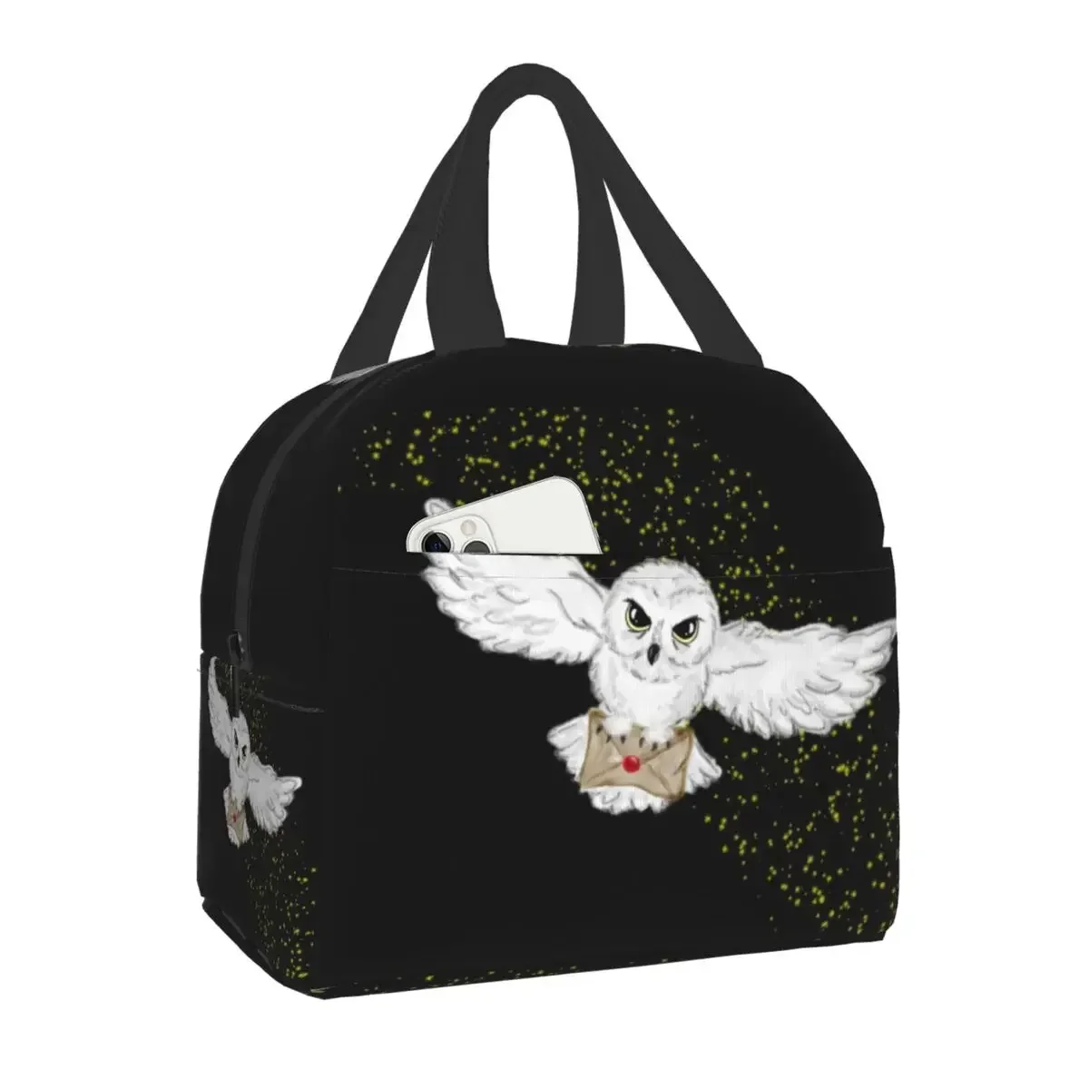 

Термоизолированная сумка для ланча с рисунком совы на Хэллоуин, Женская Волшебная Портативная Сумка-тоут с рисунком ведьмы для работы, школы, путешествий