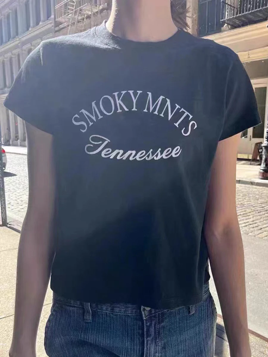 Harajuku Letter Print Black T-shirts Women Summer Cotton Casual Streetwear Short Sleeve Tees Vintage Chic Simple Crop Tops Y2K
Harajuku Letter Print Black T-shirts Women Summer Cotton Casual Streetwear Short Sleeve Tees Vintage Chic Simple Crop Tops Y2K