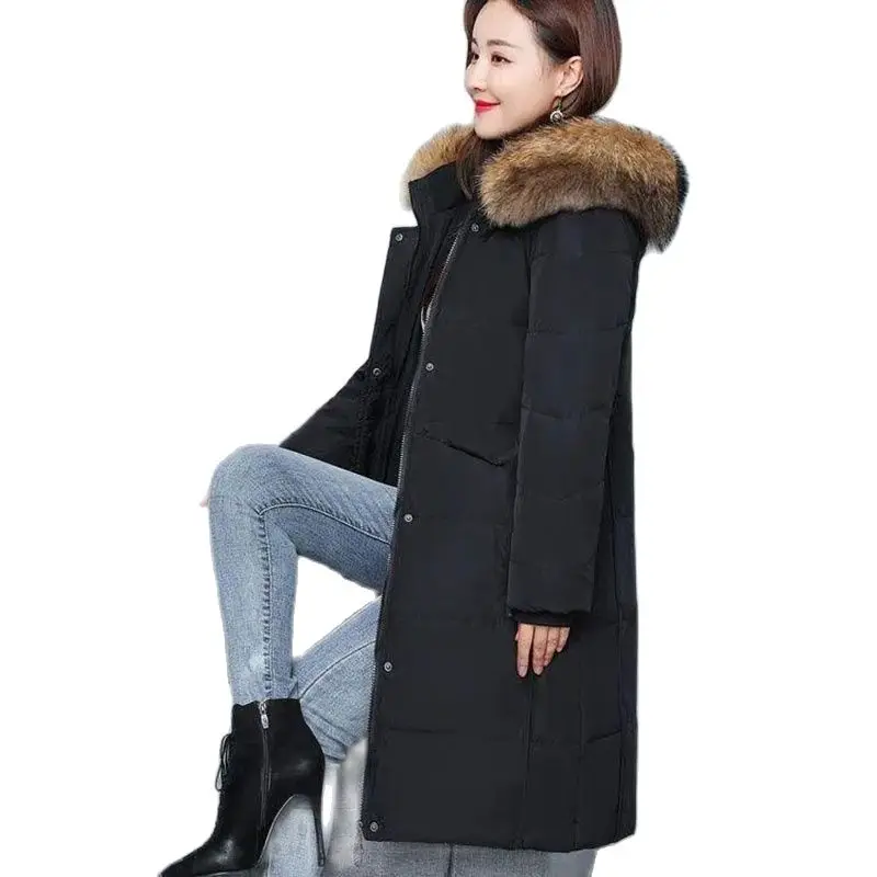 Down Women's Mid-length 2022 New Winter Clothes White Down Fashion Big Fur Collar Winter Loose Coat Women
Down Women's Mid-length 2022 New Winter Clothes White Down Fashion Big Fur Collar Winter Loose Coat Women