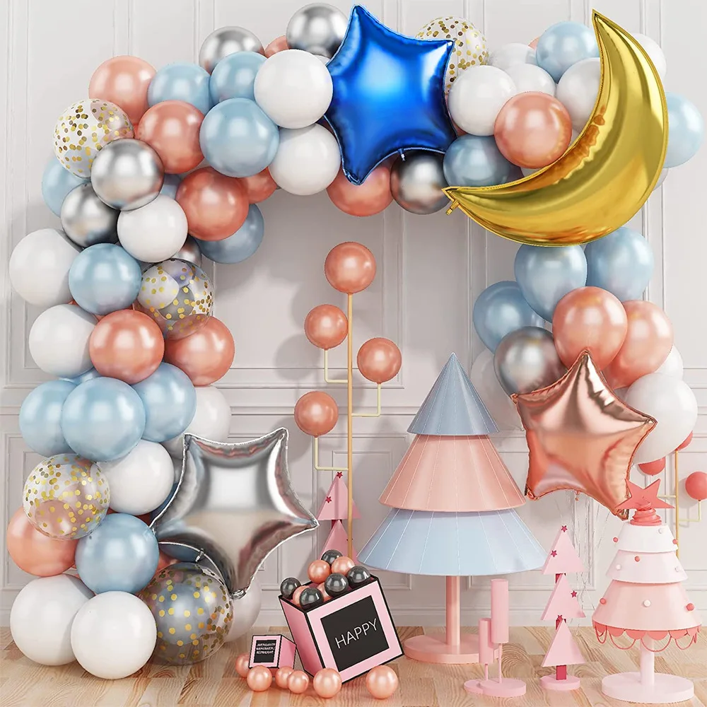 

83pcs/set Rose Gold Balloons Garland Arch Kit Star Moon Foil Ballon for Kids Birthday Party Decoration Baby Shower Globe