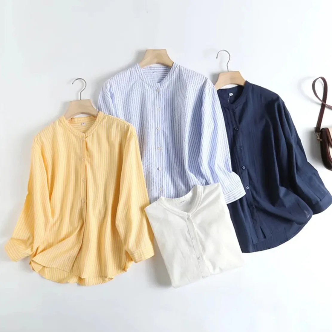 Dave&Di Japanese Style muliicolor Casual Stand Collar Shirt Cotton Loose Fashion Blouse Tops Striped Blouse Women
Dave&Di Japanese Style muliicolor Casual Stand Collar Shirt Cotton Loose Fashion Blouse Tops Striped Blouse Women