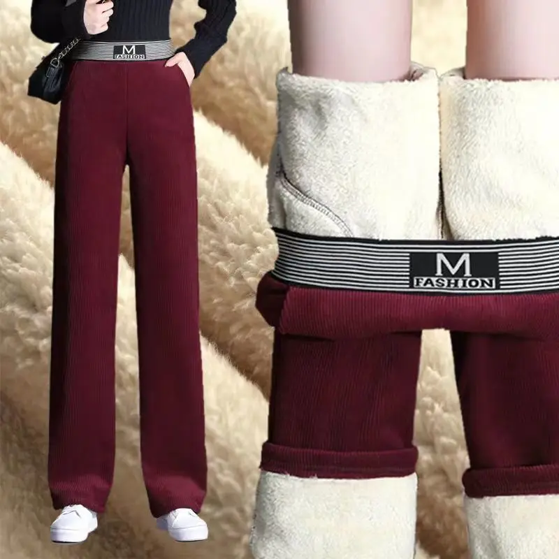 Velvet Thicken Warm Wide Leg Trousers Women Vintage Solid High Waist Pockets Long Pants Korean Fashion Winter Streetwear Bottoms
Velvet Thicken Warm Wide Leg Trousers Women Vintage Solid High Waist Pockets Long Pants Korean Fashion Winter Streetwear Bottoms