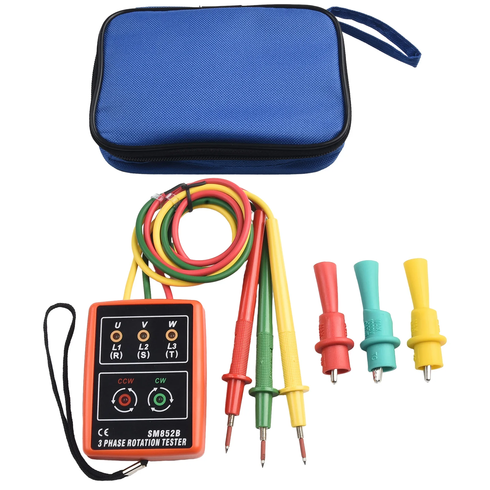 SM852B 3-phase Current Tester Sequ Ence Rotation Tester LED Indicator Detector Meter Measurement Analysis Instruments Equipment
SM852B 3-phase Current Tester Sequ Ence Rotation Tester LED Indicator Detector Meter Measurement Analysis Instruments Equipment
