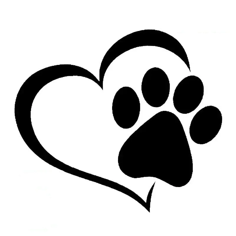 

Car Sticker Cartoon Cute Dog Paw with Peach Heart Animal Adopt Dog Cat Love Pet Foot Prints Footprint Vinyl Decals.15CM