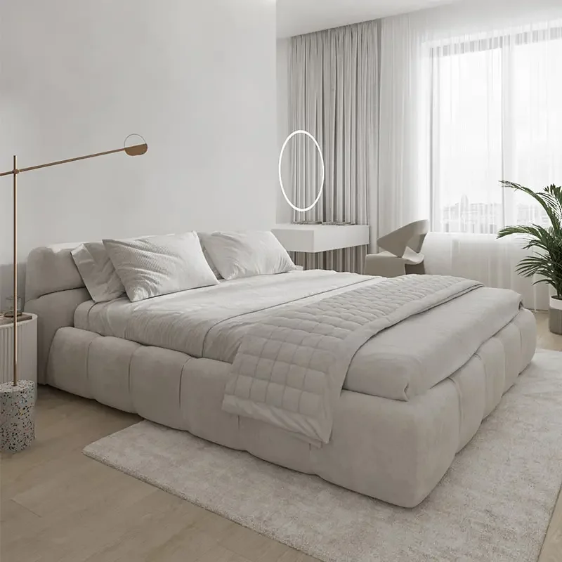 bed Italian minimalist cloth art modern minimalist master room double tatami light luxury ins Fengwang red puff
bed Italian minimalist cloth art modern minimalist master room double tatami light luxury ins Fengwang red puff