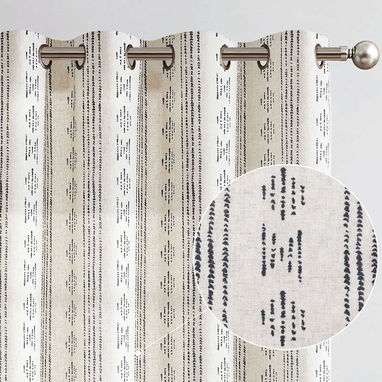Curtainking 1 PC Linen Grommet Curtains Window Curtains Geometric Striped Curtains for Livingroom 2 Panels
Curtainking 1 PC Linen Grommet Curtains Window Curtains Geometric Striped Curtains for Livingroom 2 Panels