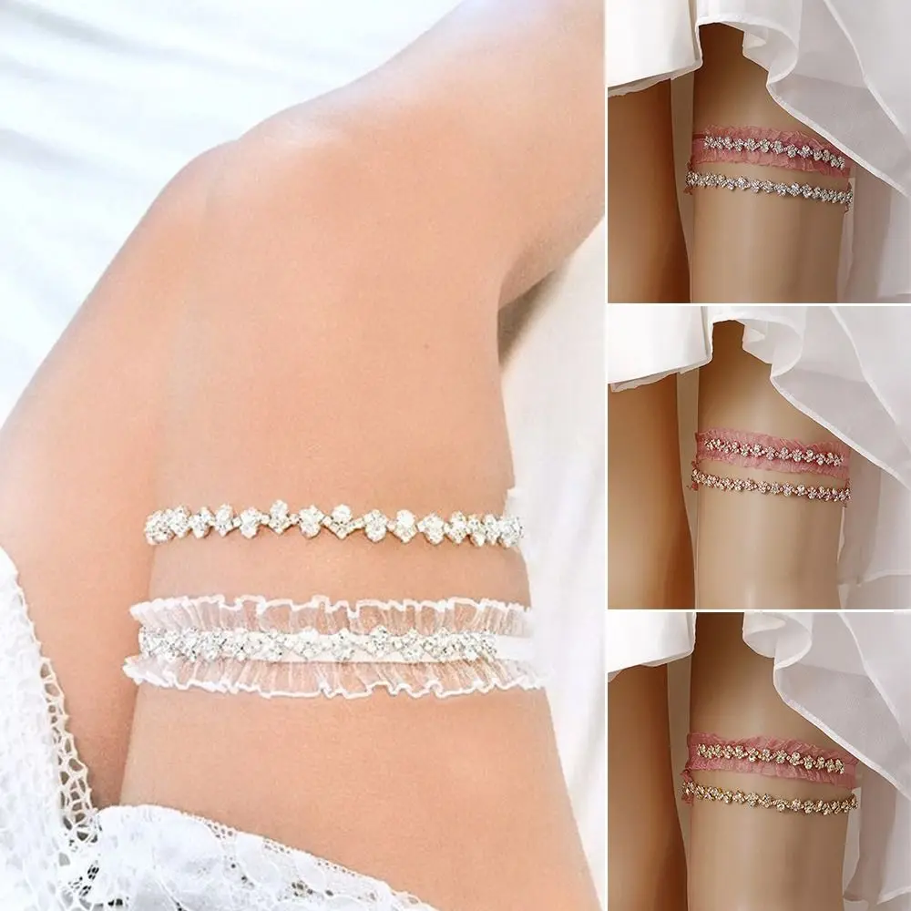 Bling Bling Lace Flower Leg Garter Wedding Decor Shiny Glitter Rhinestones Thigh Belts Gauze Bride Suspender Women
Bling Bling Lace Flower Leg Garter Wedding Decor Shiny Glitter Rhinestones Thigh Belts Gauze Bride Suspender Women