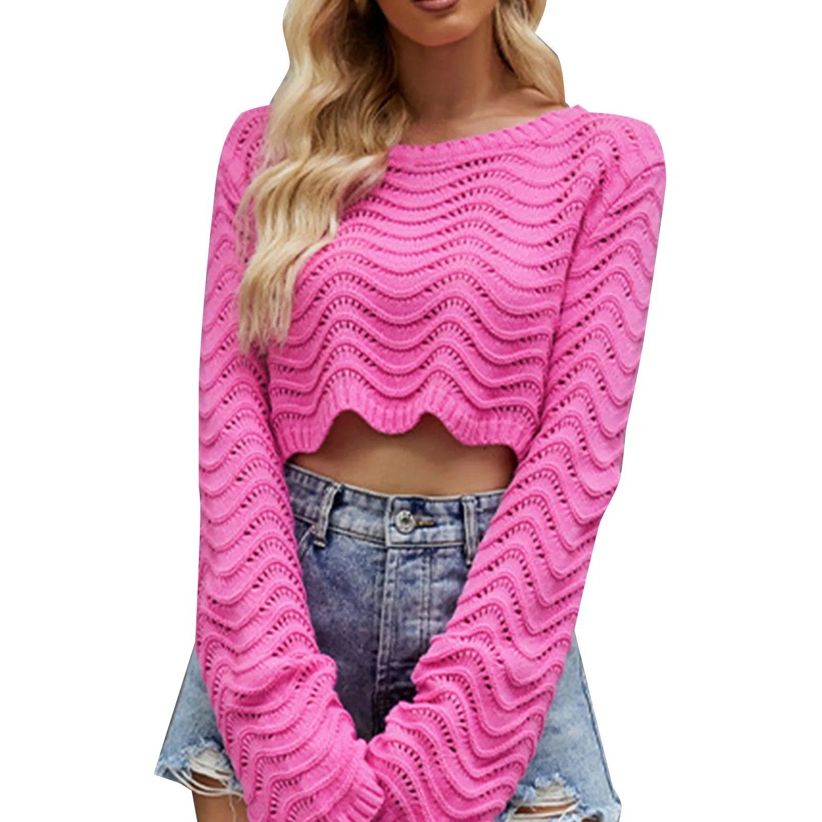 Women's Fashion Solid Color Hollow Out Wavy Short Pullover Sweater Comfy Shirts for Men
Women's Fashion Solid Color Hollow Out Wavy Short Pullover Sweater Comfy Shirts for Men
